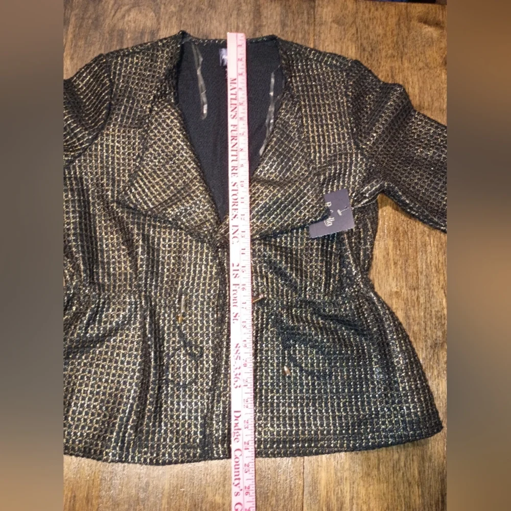 Rafaella Black and Gold‎ Textured Blazer